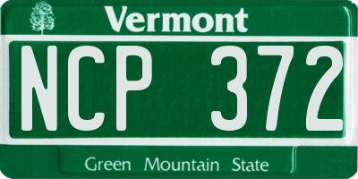 VT license plate NCP372