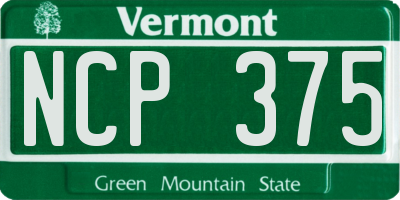 VT license plate NCP375