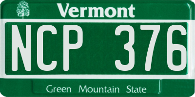 VT license plate NCP376