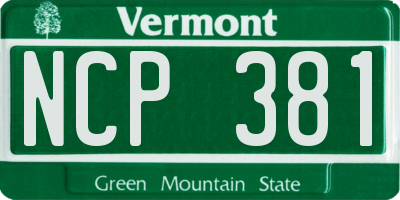 VT license plate NCP381