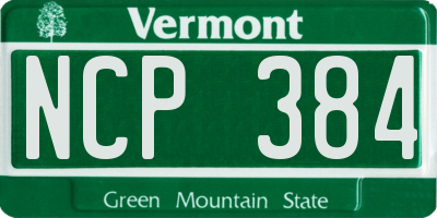 VT license plate NCP384