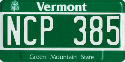 VT license plate NCP385