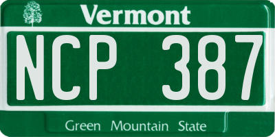 VT license plate NCP387