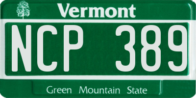 VT license plate NCP389