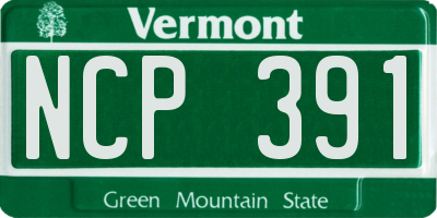 VT license plate NCP391