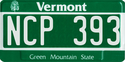 VT license plate NCP393