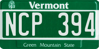 VT license plate NCP394