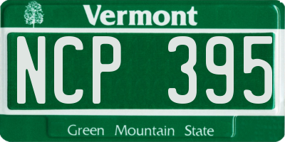 VT license plate NCP395