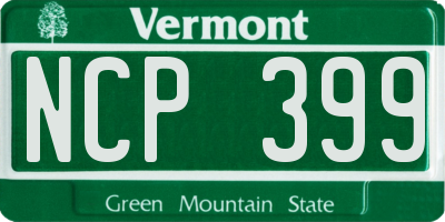 VT license plate NCP399