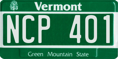 VT license plate NCP401