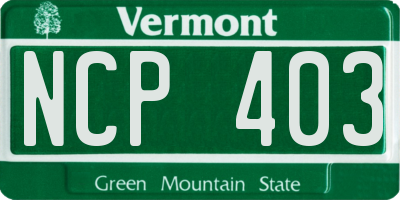 VT license plate NCP403