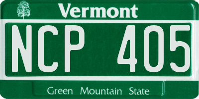VT license plate NCP405