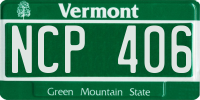 VT license plate NCP406