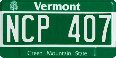VT license plate NCP407