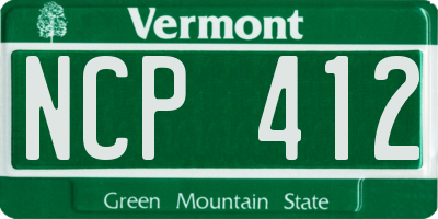 VT license plate NCP412