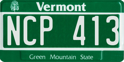VT license plate NCP413