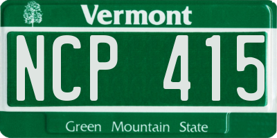 VT license plate NCP415