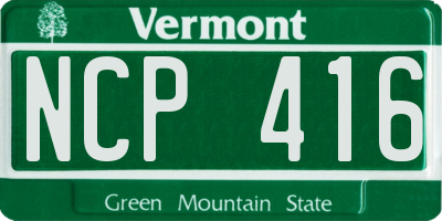 VT license plate NCP416