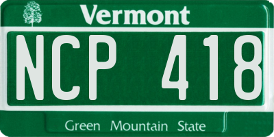 VT license plate NCP418