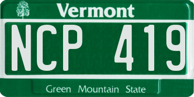 VT license plate NCP419