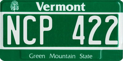 VT license plate NCP422