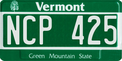 VT license plate NCP425