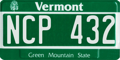 VT license plate NCP432