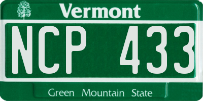 VT license plate NCP433