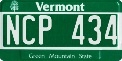 VT license plate NCP434