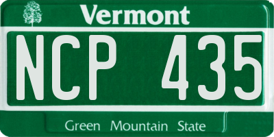 VT license plate NCP435