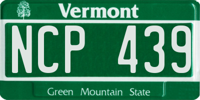 VT license plate NCP439
