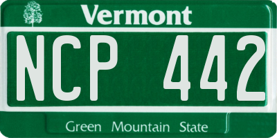 VT license plate NCP442