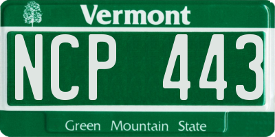 VT license plate NCP443