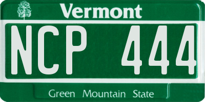 VT license plate NCP444