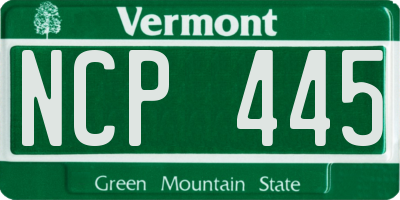 VT license plate NCP445
