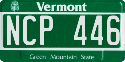 VT license plate NCP446