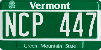VT license plate NCP447