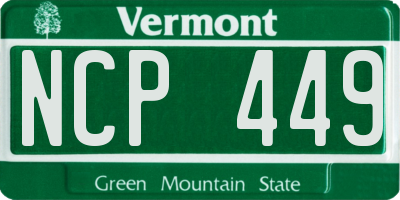 VT license plate NCP449