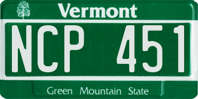 VT license plate NCP451
