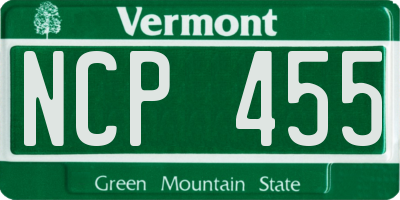 VT license plate NCP455
