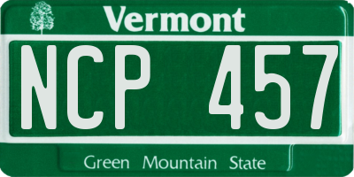 VT license plate NCP457