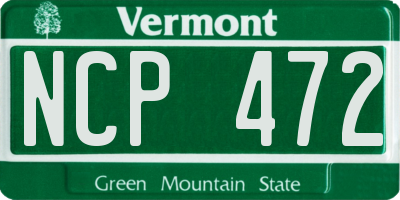 VT license plate NCP472