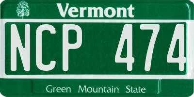 VT license plate NCP474