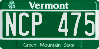 VT license plate NCP475