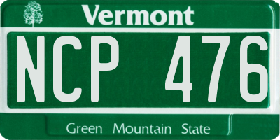 VT license plate NCP476