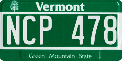 VT license plate NCP478