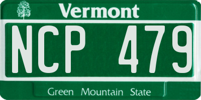 VT license plate NCP479
