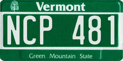 VT license plate NCP481