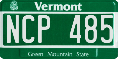 VT license plate NCP485