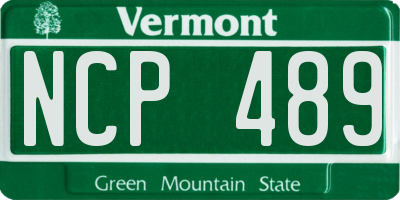VT license plate NCP489